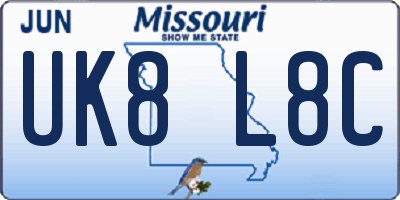 MO license plate UK8L8C