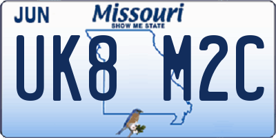 MO license plate UK8M2C