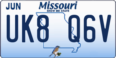 MO license plate UK8Q6V