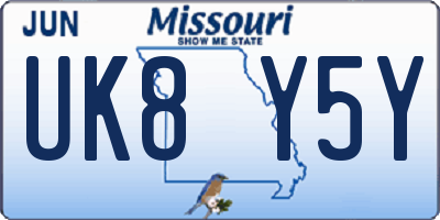 MO license plate UK8Y5Y