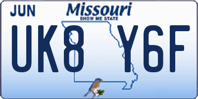 MO license plate UK8Y6F