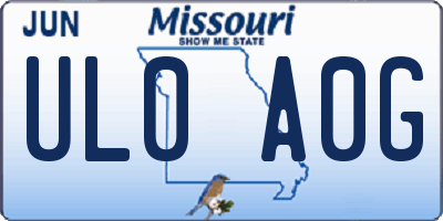 MO license plate UL0A0G