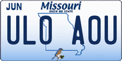 MO license plate UL0A0U