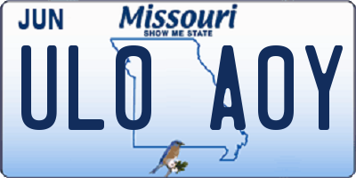 MO license plate UL0A0Y