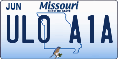 MO license plate UL0A1A