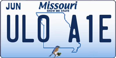 MO license plate UL0A1E