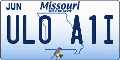 MO license plate UL0A1I