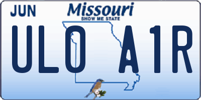 MO license plate UL0A1R