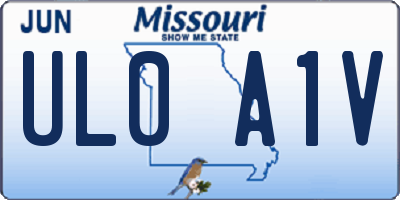 MO license plate UL0A1V