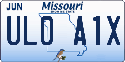 MO license plate UL0A1X