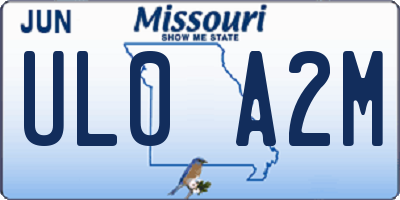 MO license plate UL0A2M