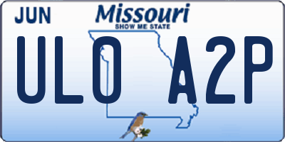 MO license plate UL0A2P