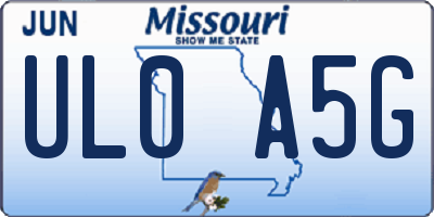 MO license plate UL0A5G