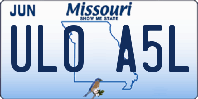 MO license plate UL0A5L