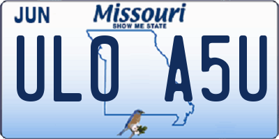 MO license plate UL0A5U