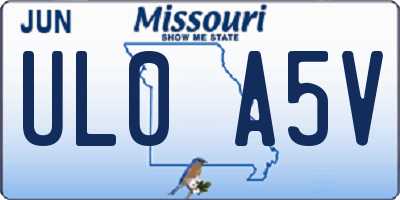MO license plate UL0A5V