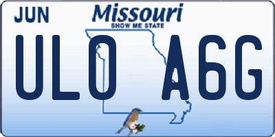 MO license plate UL0A6G
