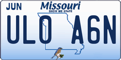 MO license plate UL0A6N