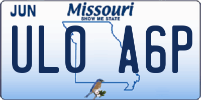 MO license plate UL0A6P