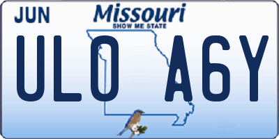 MO license plate UL0A6Y