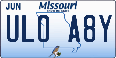 MO license plate UL0A8Y