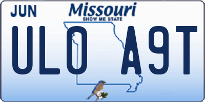 MO license plate UL0A9T