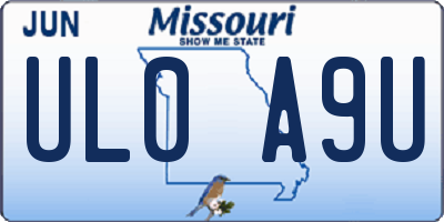 MO license plate UL0A9U