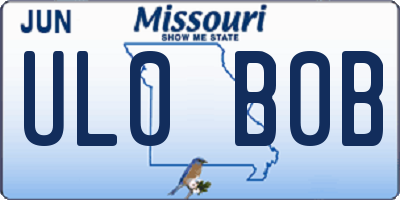 MO license plate UL0B0B