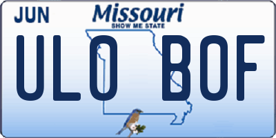 MO license plate UL0B0F