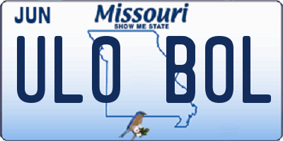 MO license plate UL0B0L