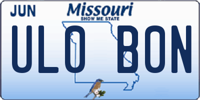 MO license plate UL0B0N