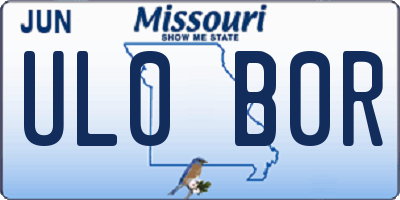MO license plate UL0B0R