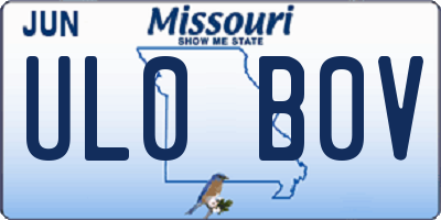 MO license plate UL0B0V