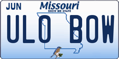 MO license plate UL0B0W