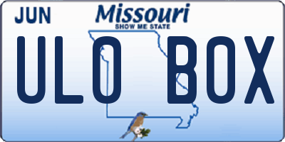 MO license plate UL0B0X