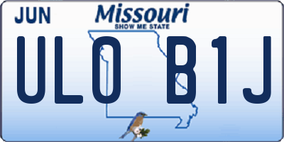 MO license plate UL0B1J