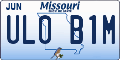 MO license plate UL0B1M
