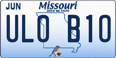 MO license plate UL0B1O