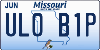 MO license plate UL0B1P