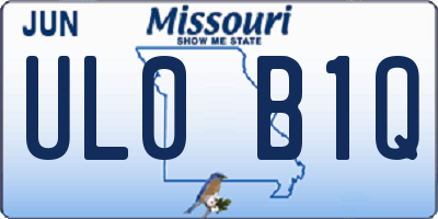MO license plate UL0B1Q