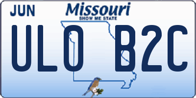 MO license plate UL0B2C