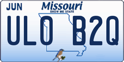 MO license plate UL0B2Q