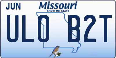 MO license plate UL0B2T