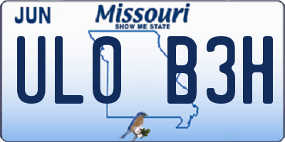 MO license plate UL0B3H