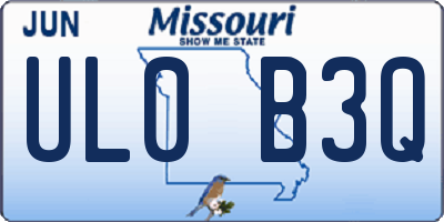 MO license plate UL0B3Q