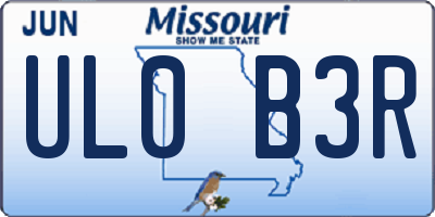 MO license plate UL0B3R