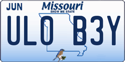 MO license plate UL0B3Y