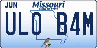 MO license plate UL0B4M
