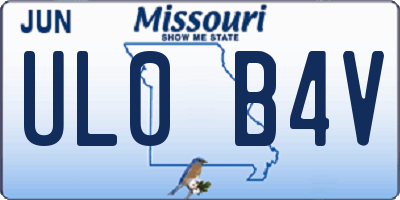 MO license plate UL0B4V