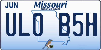 MO license plate UL0B5H